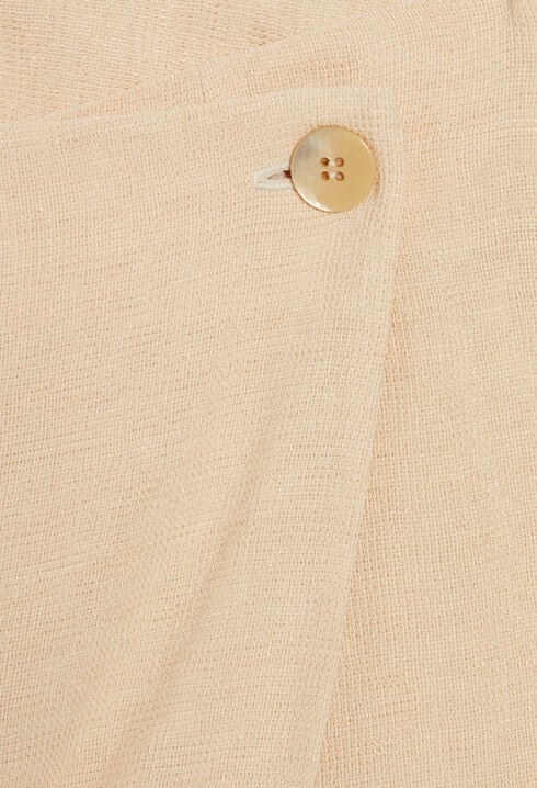 Short beige wrap skirt