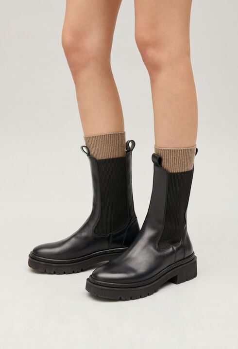 Bottes chelsea cuir noir