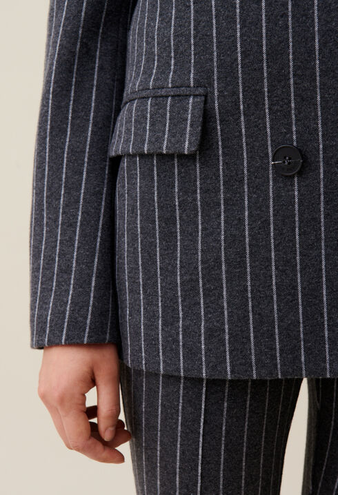 Veste tailleur rayée oversized
