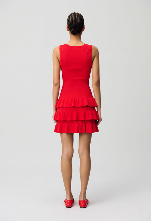 Robe maille volantée