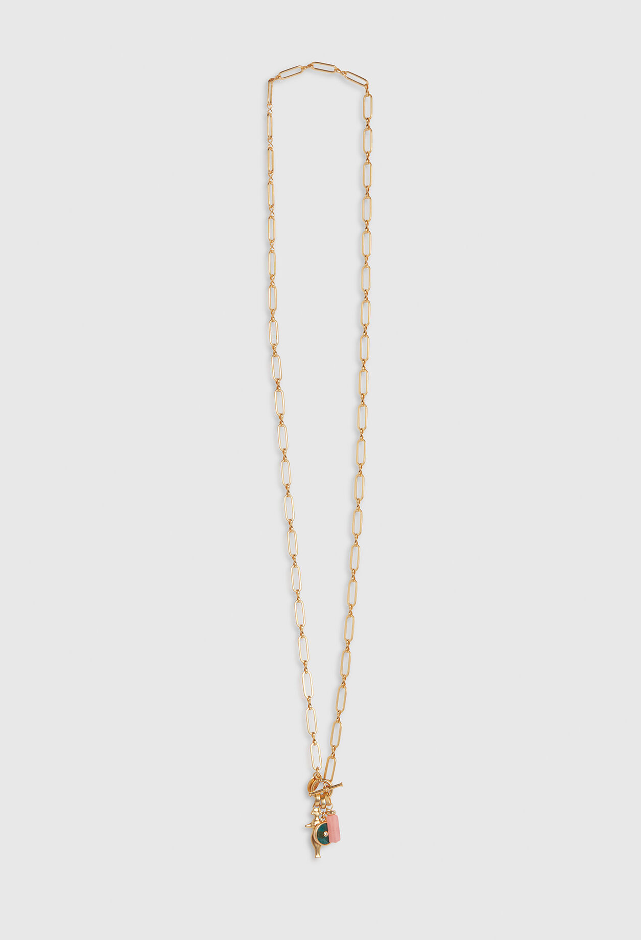 Long gold necklace