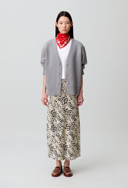 Oversized wool-blend cardigan