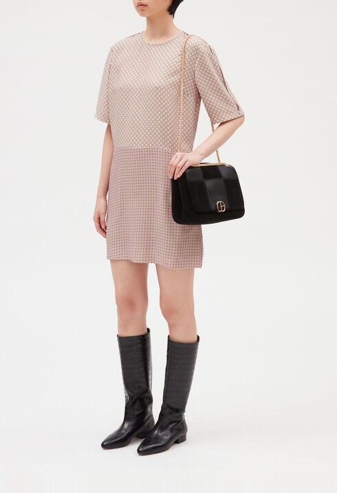 Printed pink mini dress