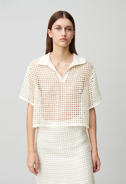 Top manches courtes crochet