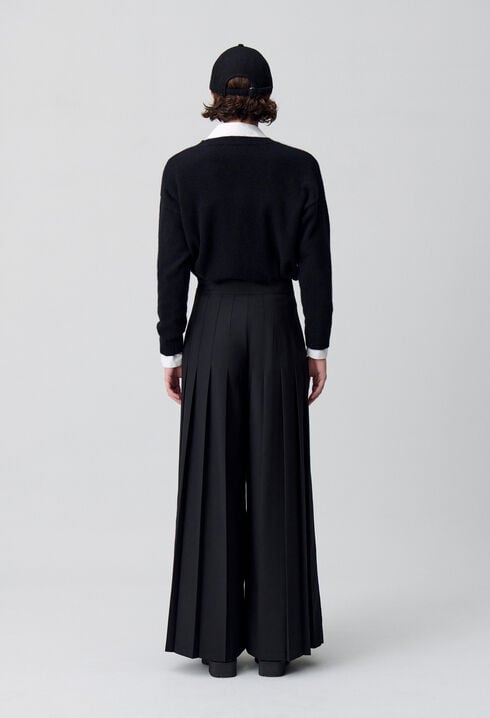 Pantalon large à plis