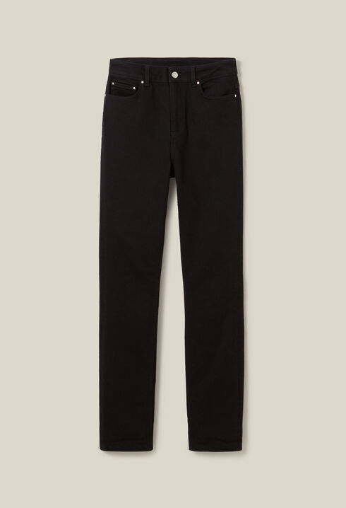 Black mid-rise slim jeans