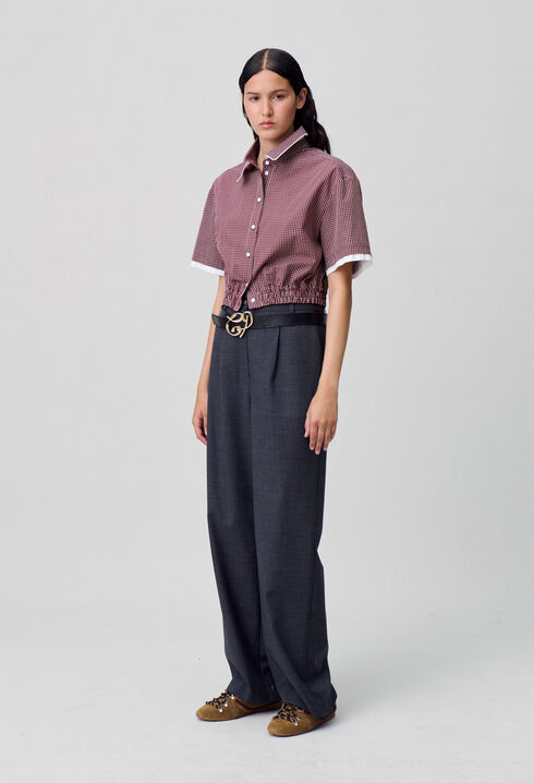 Chemise courte carreaux