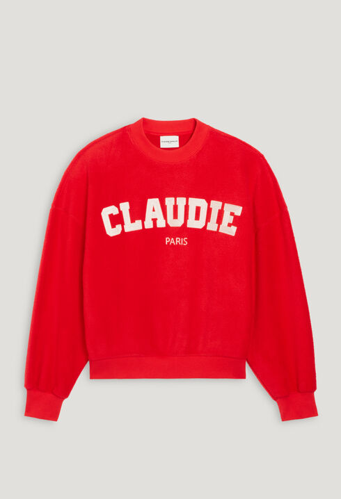 Sweatshirt polaire cerise