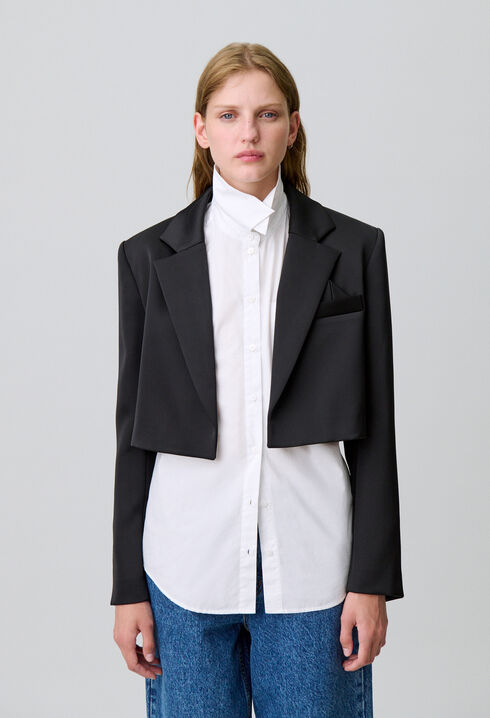 Veste satinée tailleur