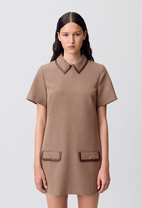 Robe droite avec cuir