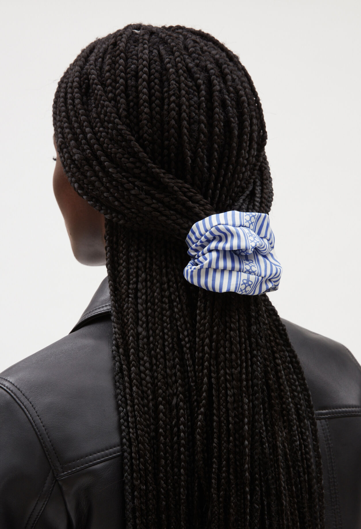 Blue striped scrunchie