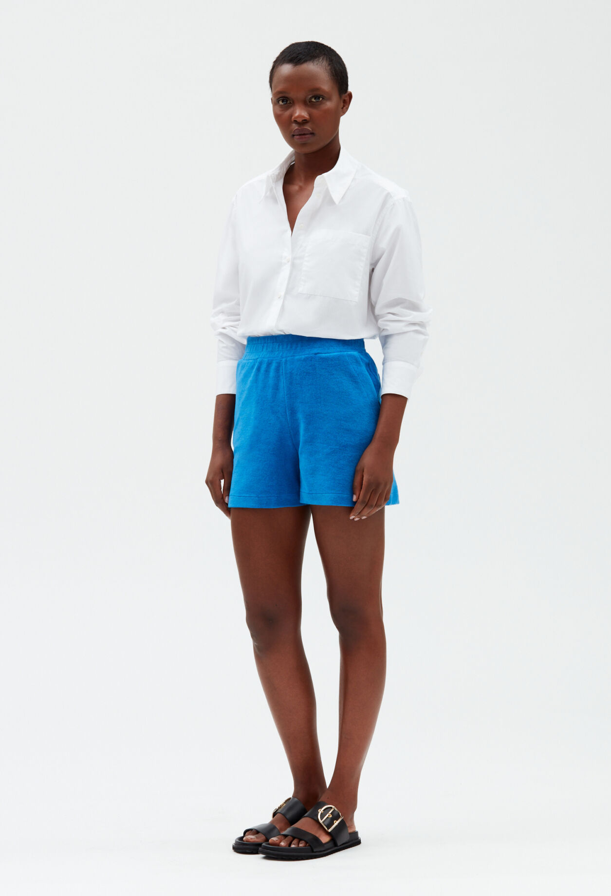 Blue terry shorts