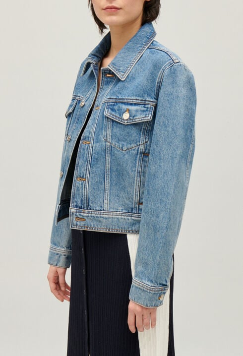 Veste droite jean bleu