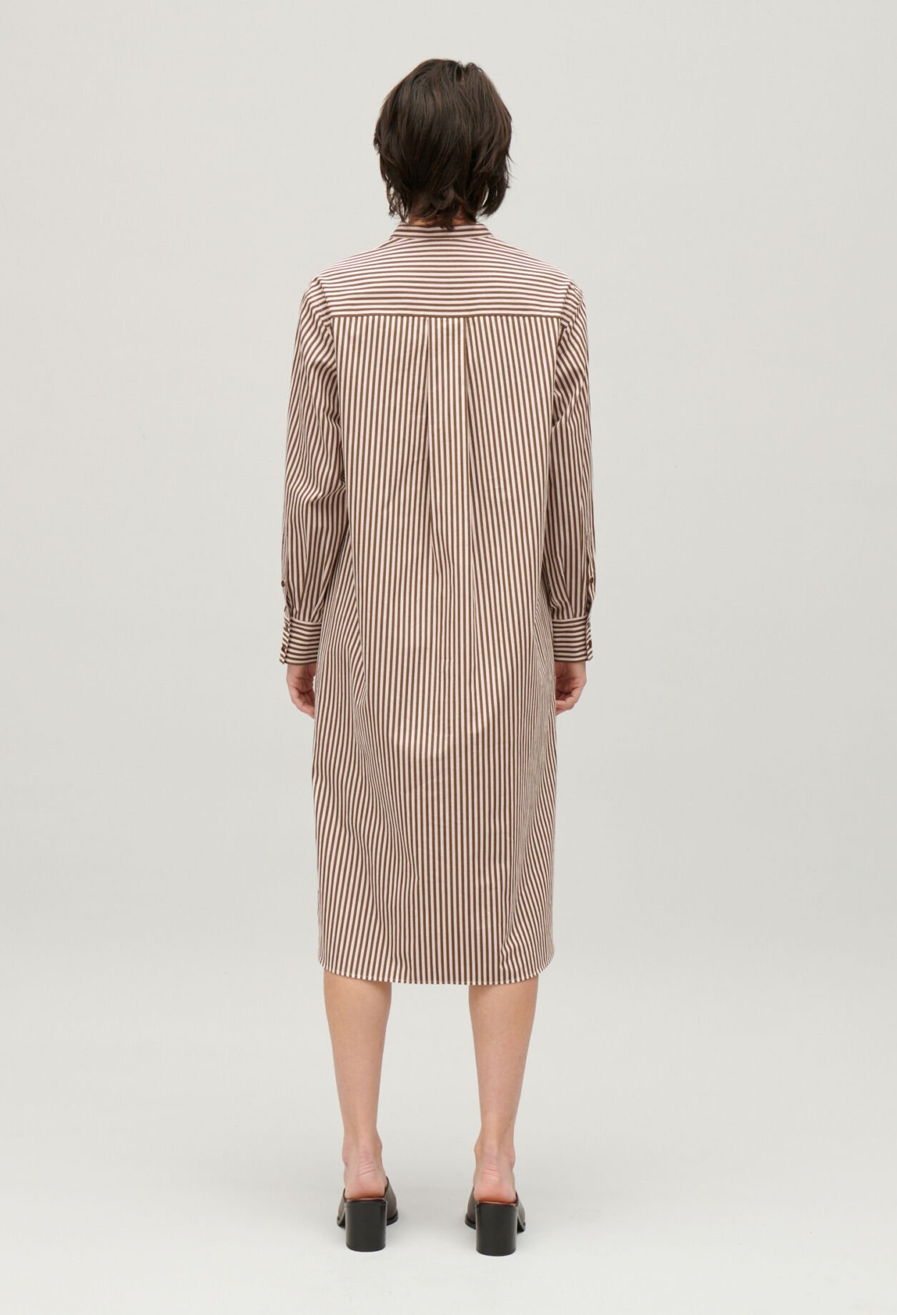 Robe longue rayures bronze