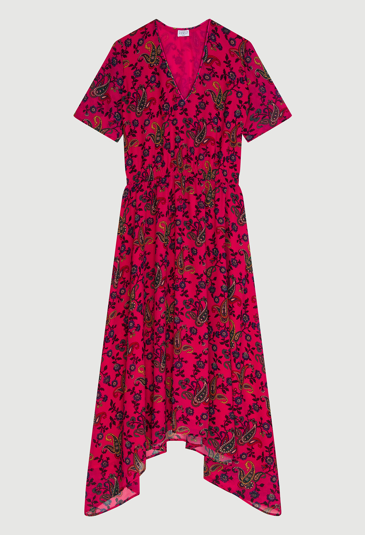 Asymmetrical paisley dress