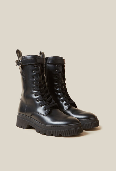 Bottines hautes rangers cuir 
