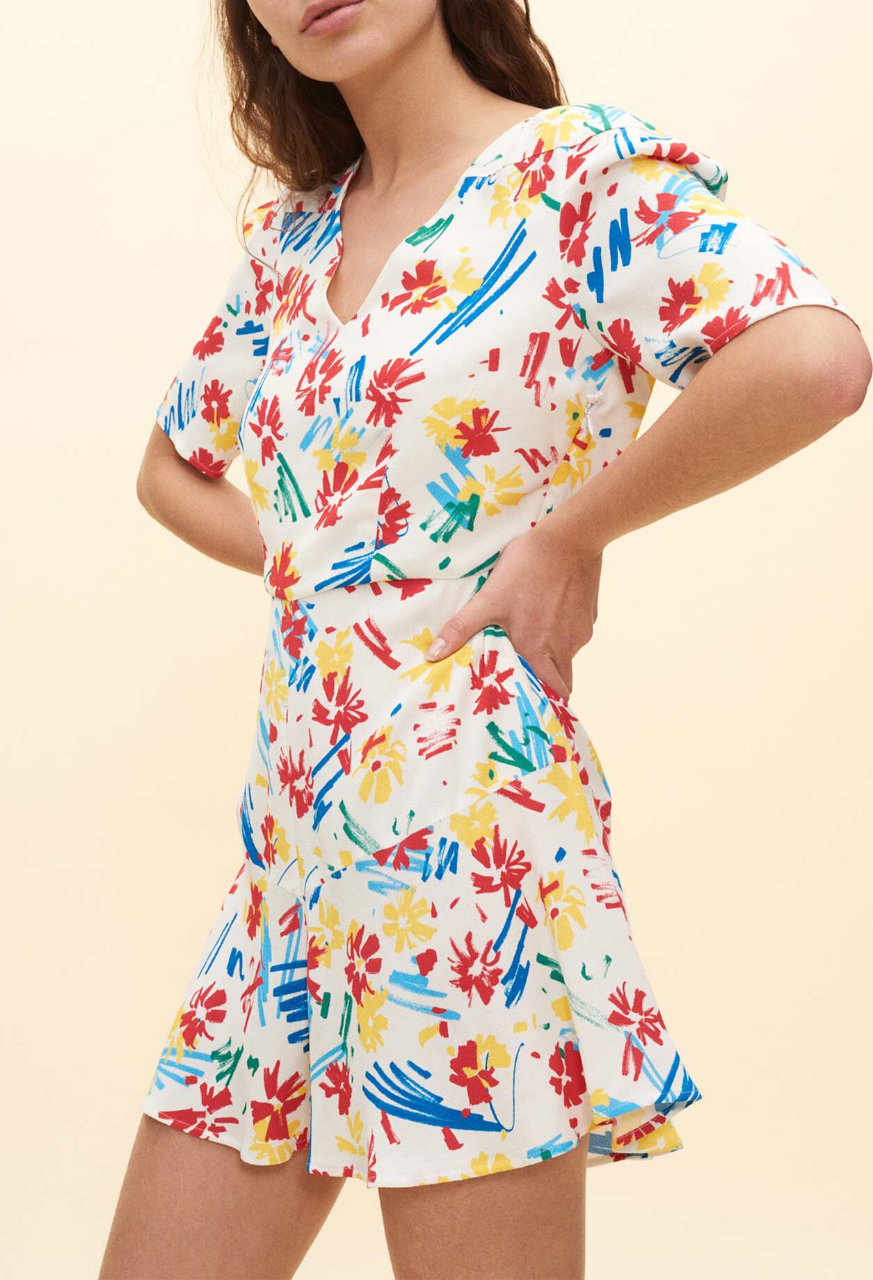 Combi shorts with flower motifs
