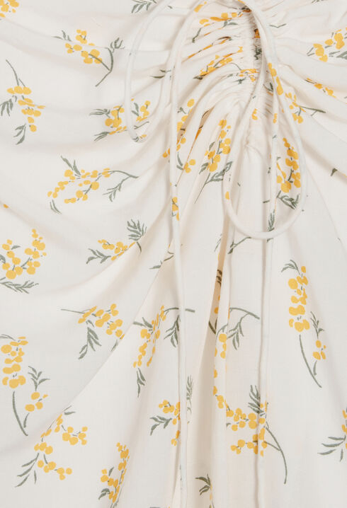 Jupe midi fendue mimosa