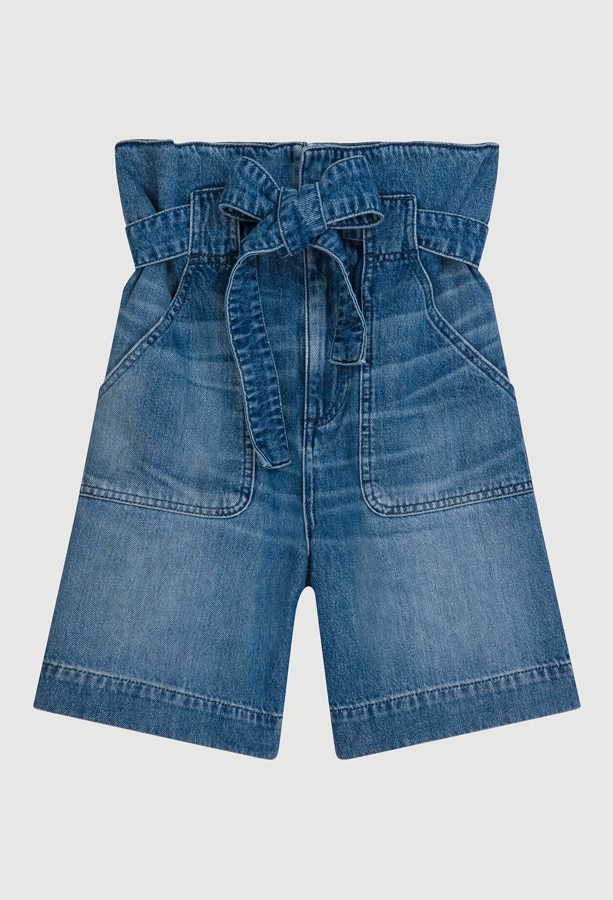 High-waist denim shorts