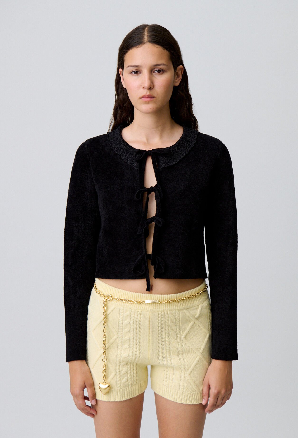 Cardigan maille velours