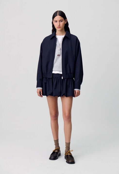 Short wool bubble skirt
