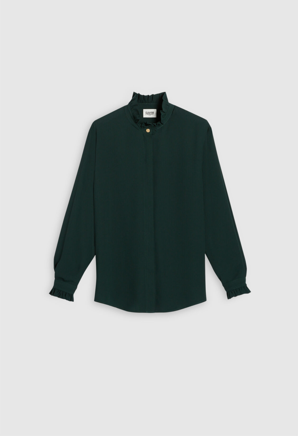 Flowing shirt with ruffled collar