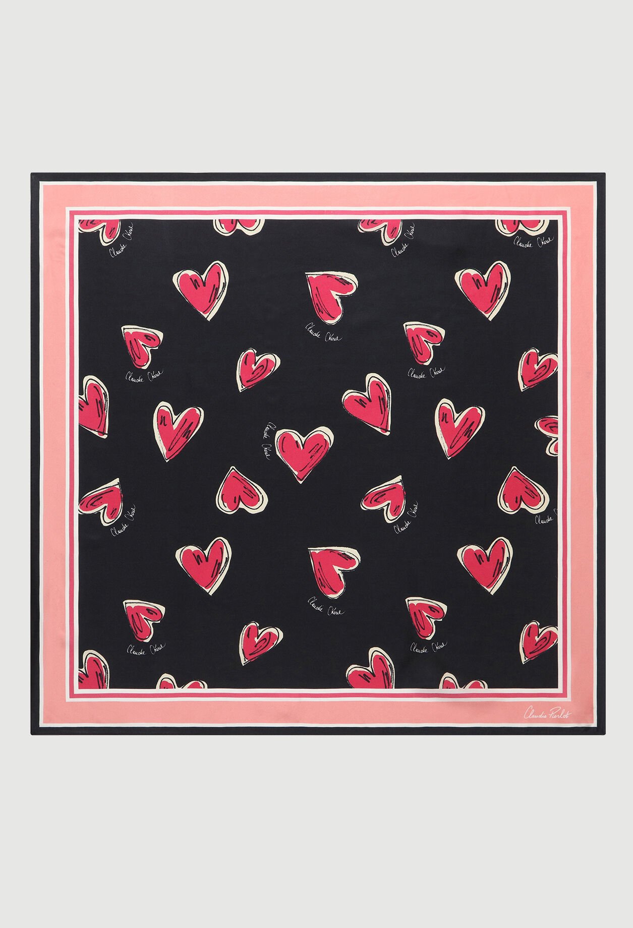 Foulard with heart print