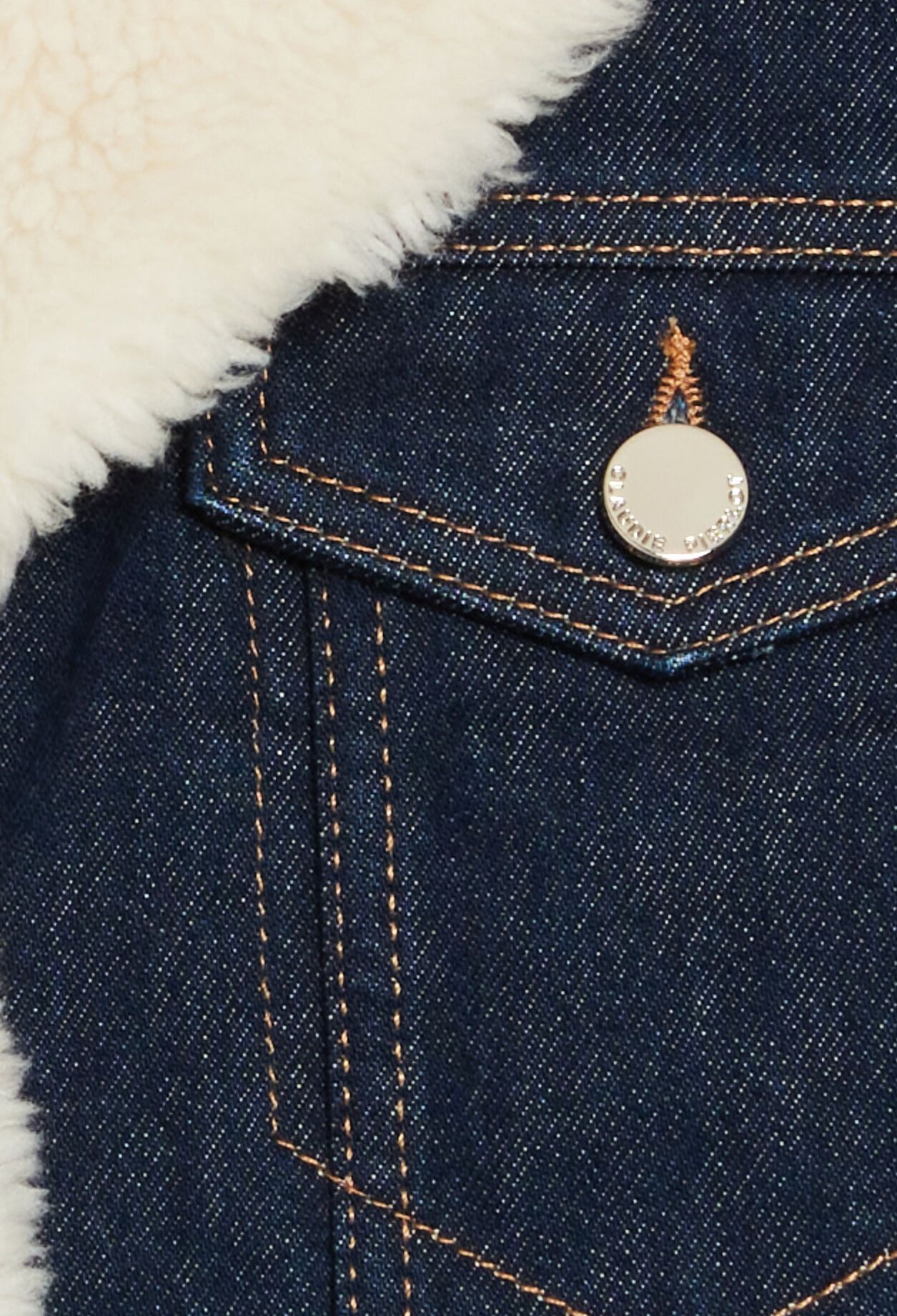 Blouson jean doublé fausse fourrure