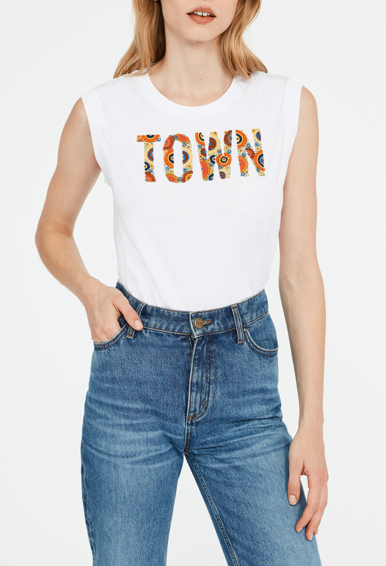T-shirt brodé en coton