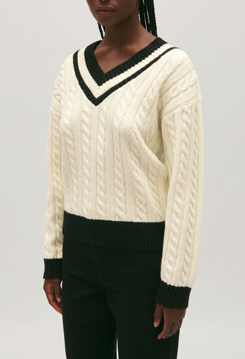 Pull maille torsadée