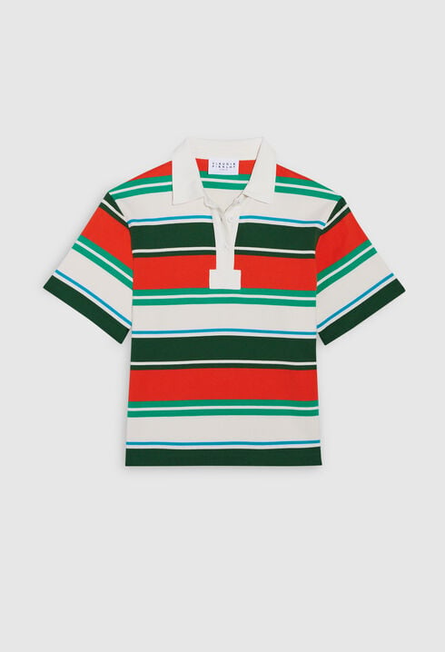 Large striped polo shirt