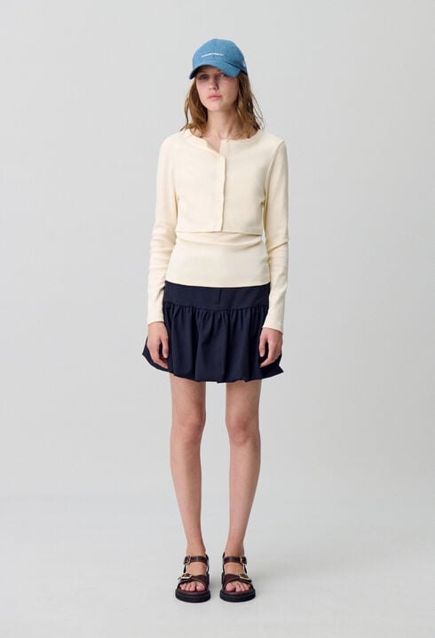 Cotton Cardigan T-Shirt Set