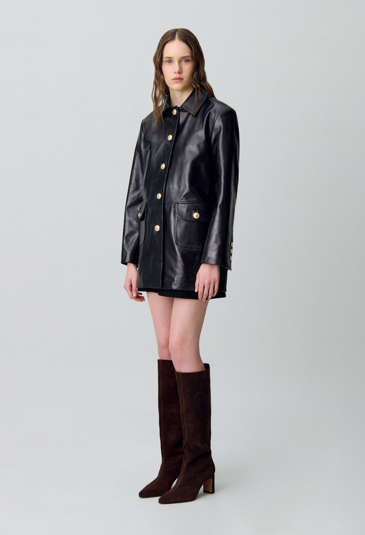 Veste large cuir
