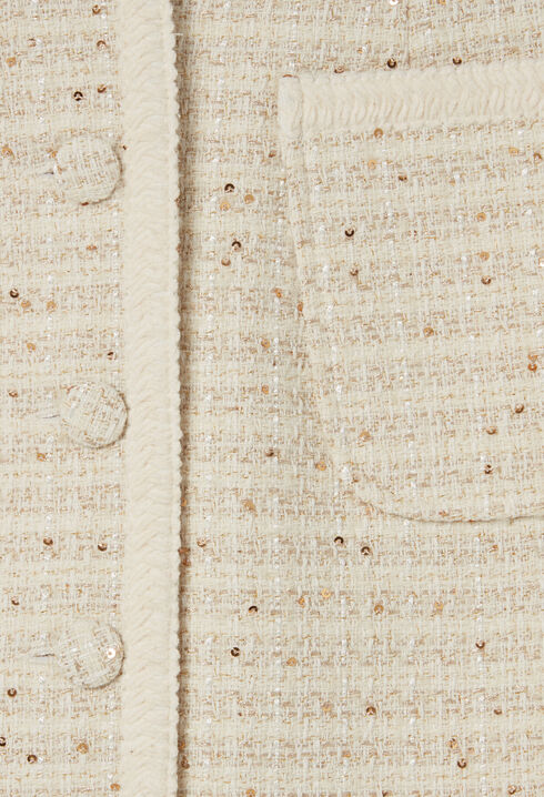 Jupe courte tweed boutonnée