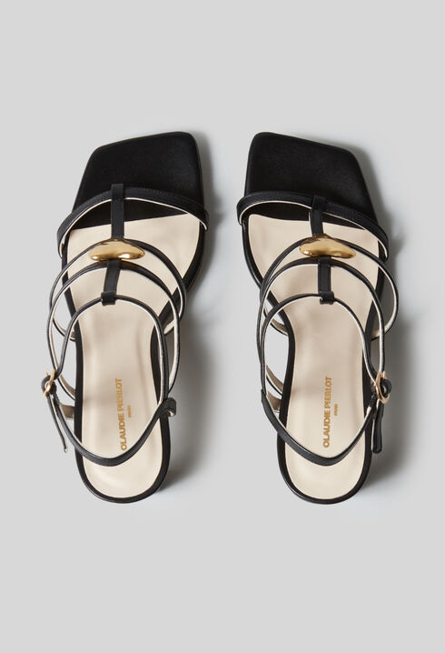 Sandales talons cuir coeur