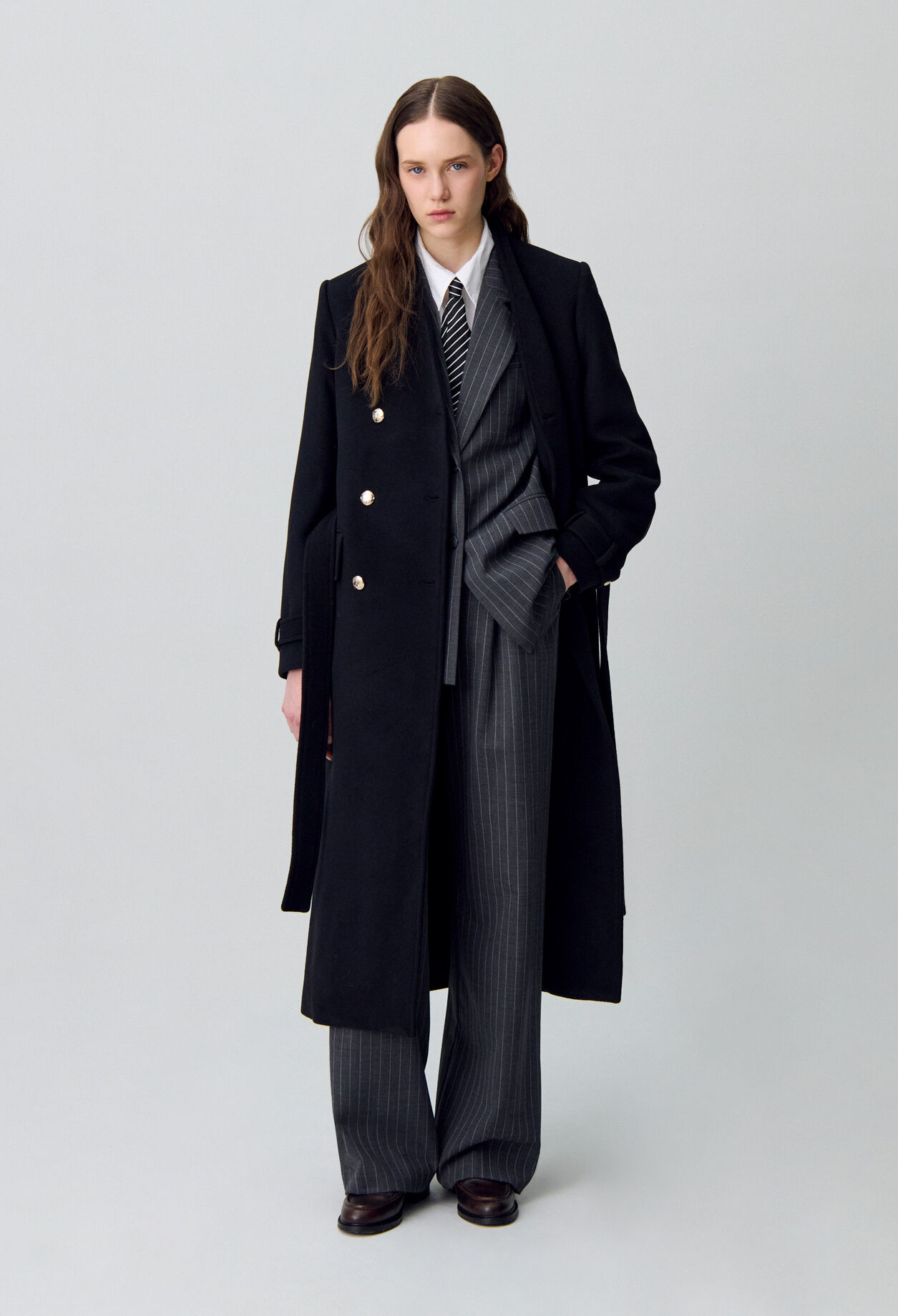 Long double-breasted coat