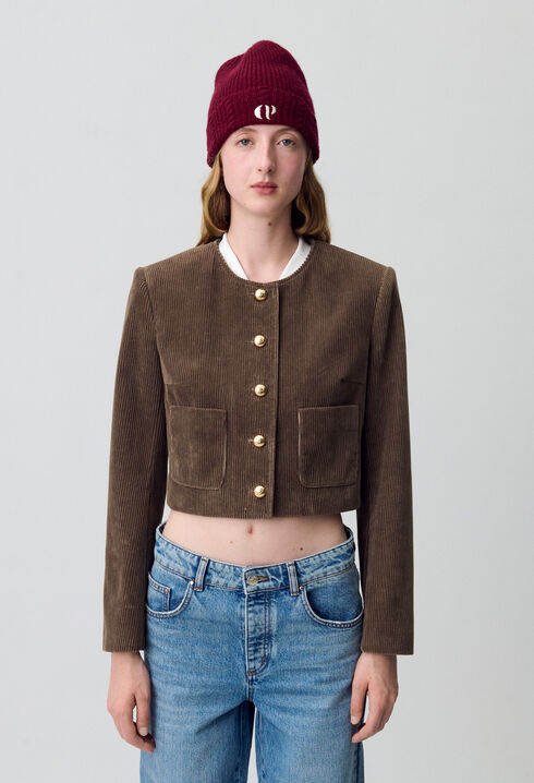 Veste boîte courte velours
