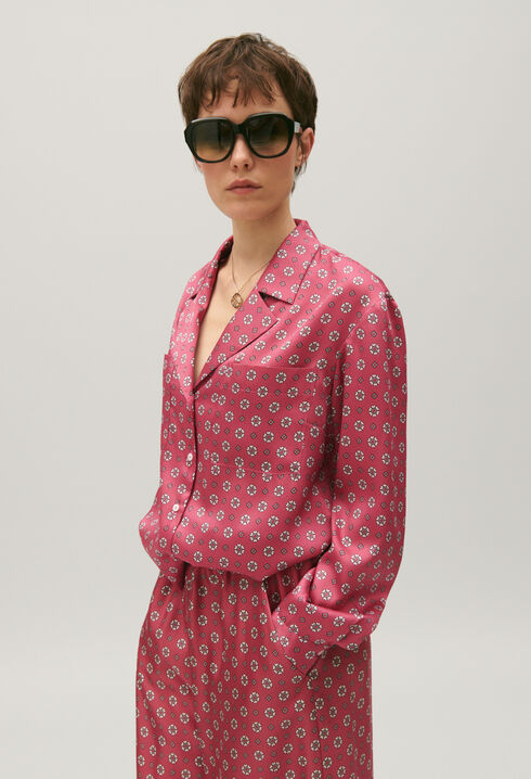 Printed satin shirt