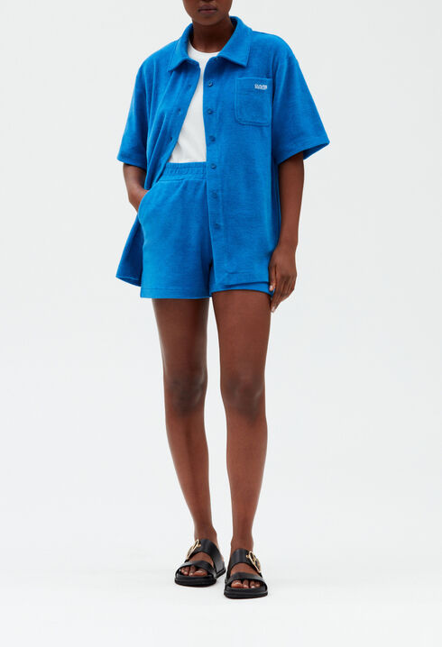 Chemise éponge bleue