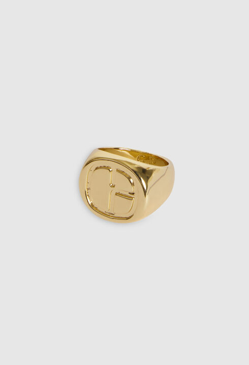 Golden monogram ring