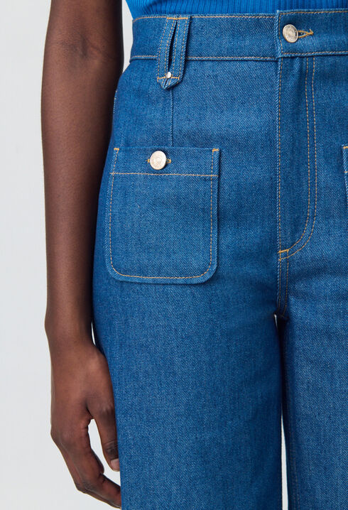 Jean large taille haute 