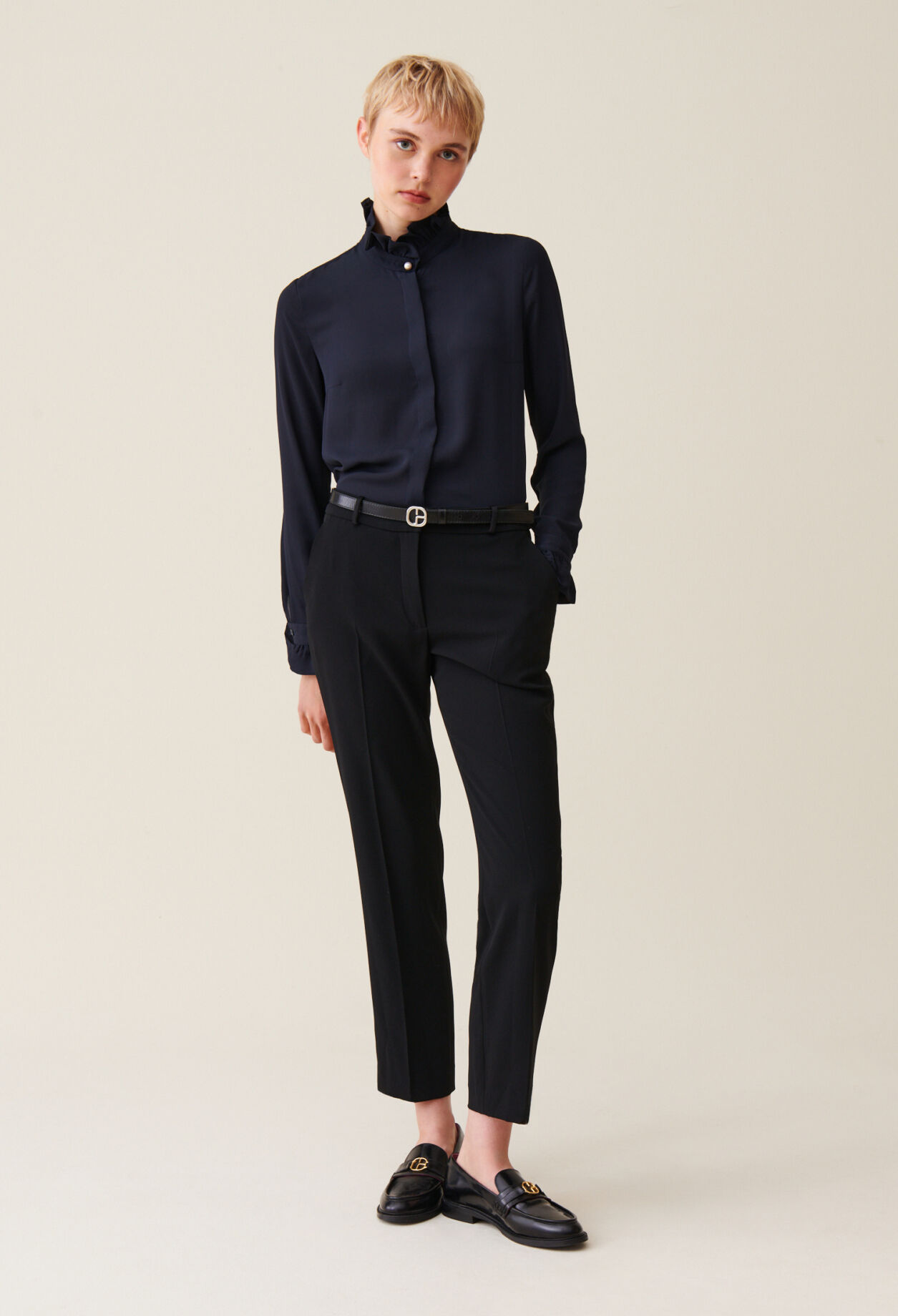 Chemise col victorien marine