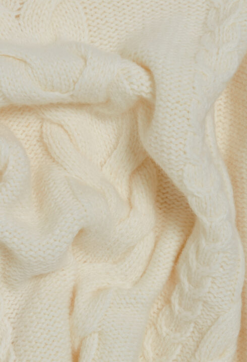 Robe pull courte maille écru