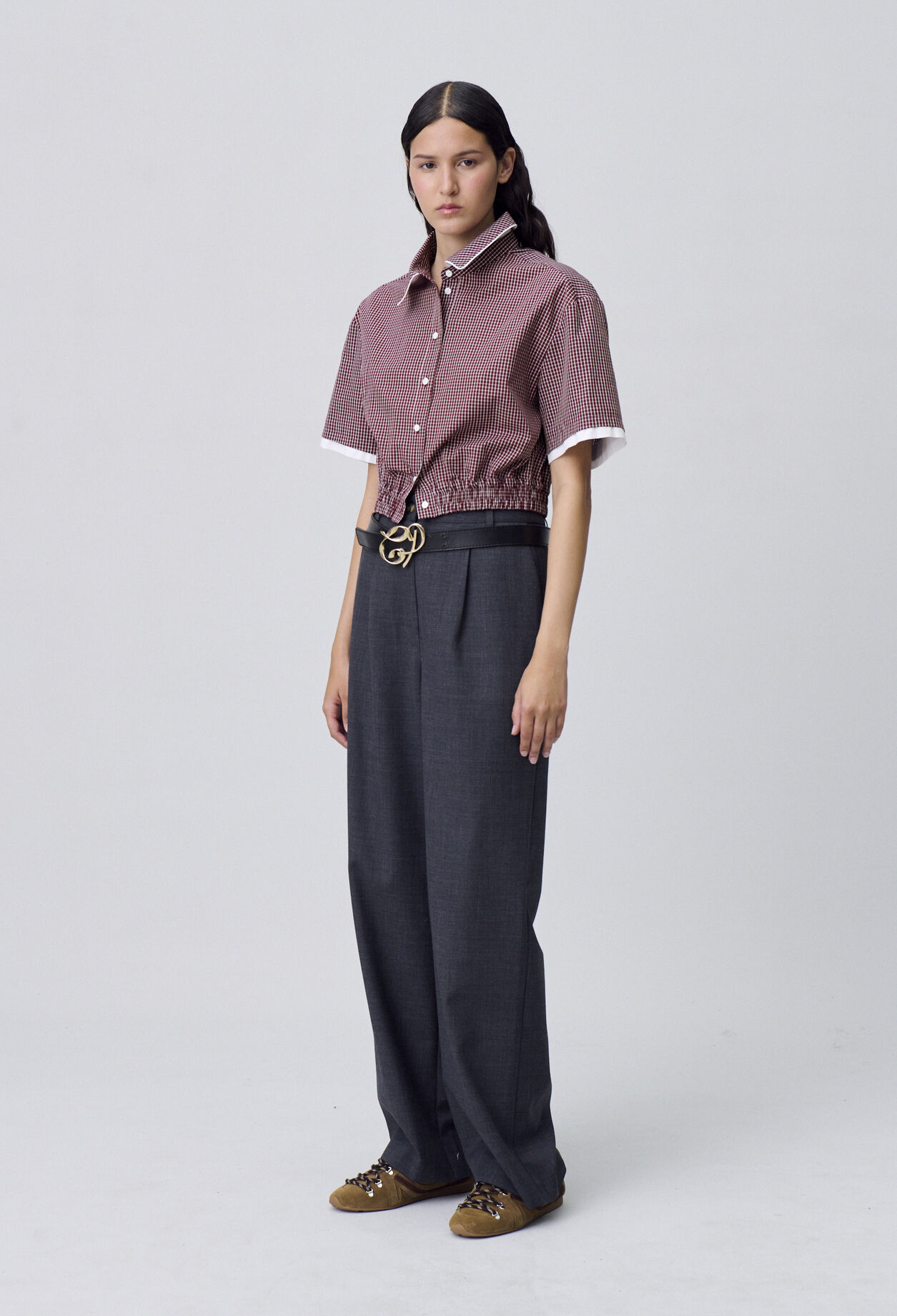 Chemise courte carreaux