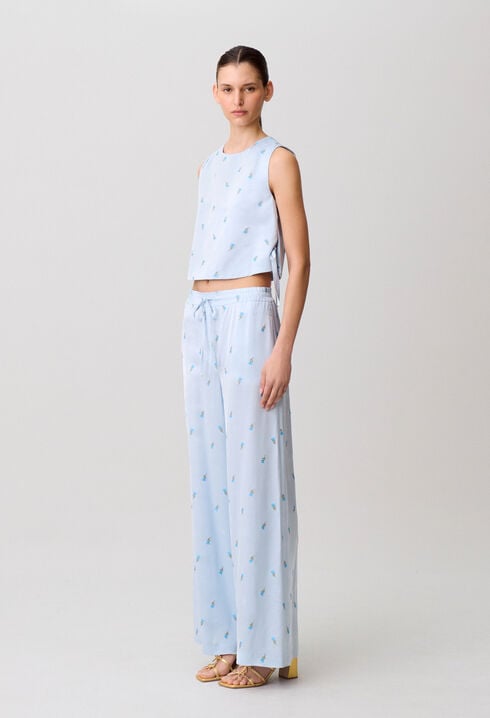 Lightweight satin trousers