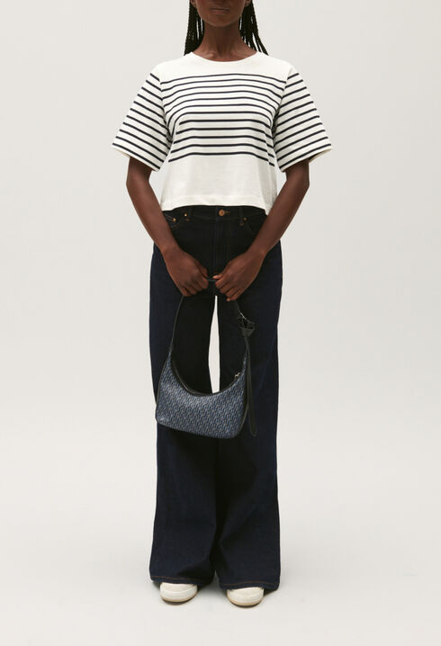 T-shirt rayures écru