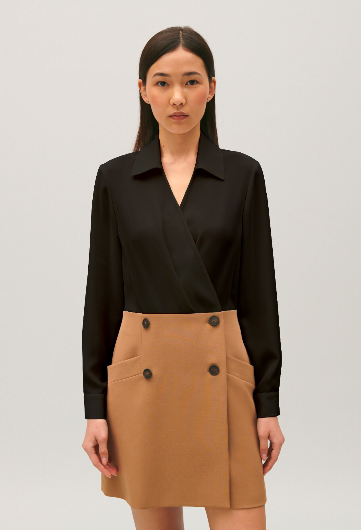 Robe tailleur courte bicolore