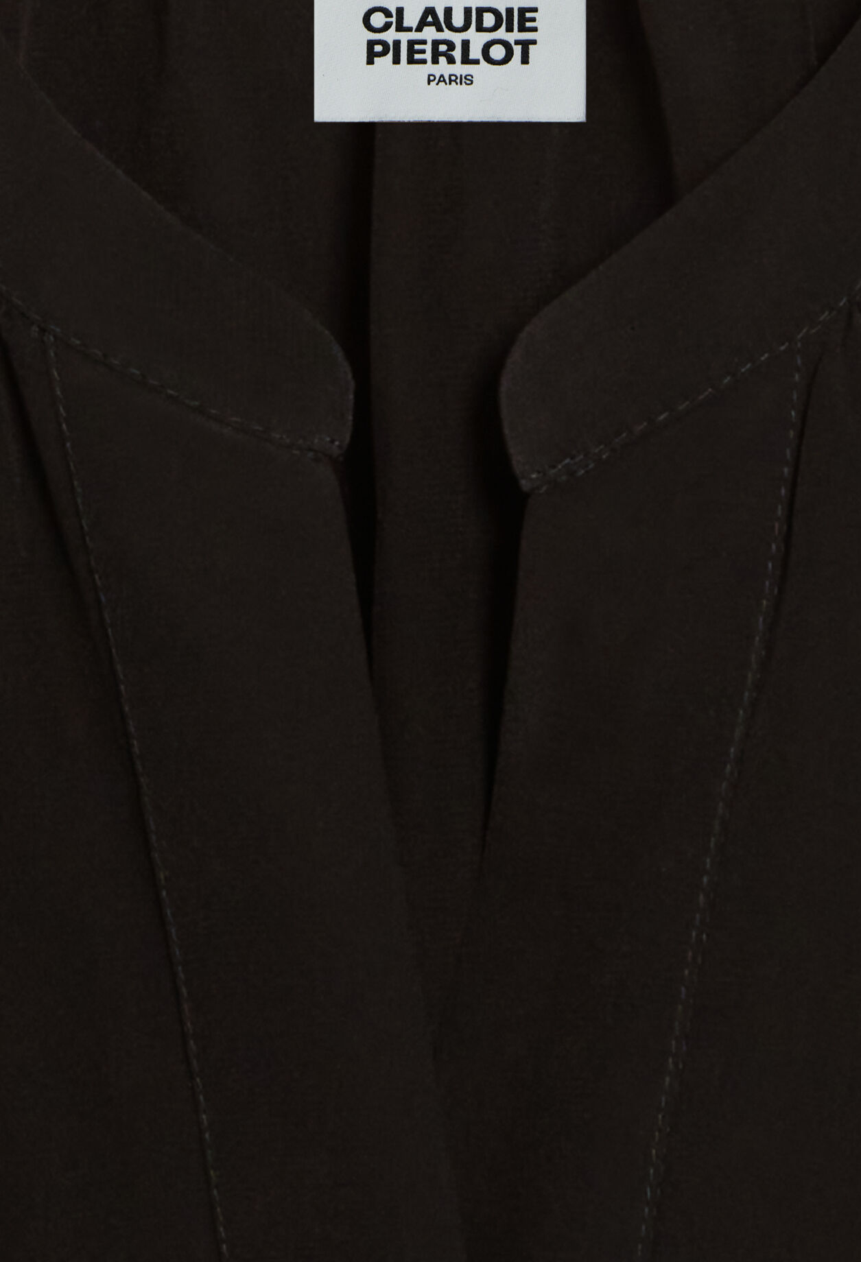 Black silk short sleeve blouse