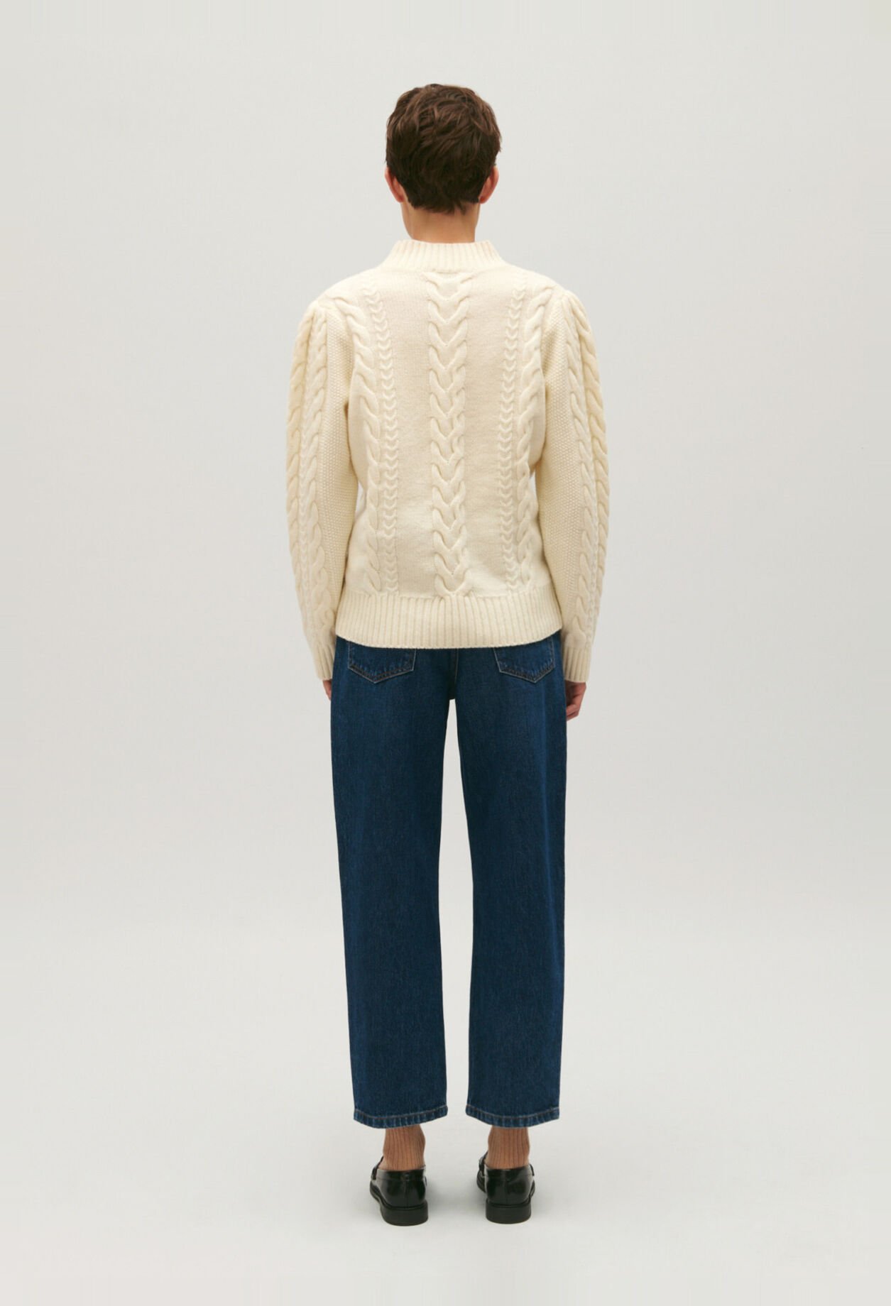 Ecru cable knit jumper