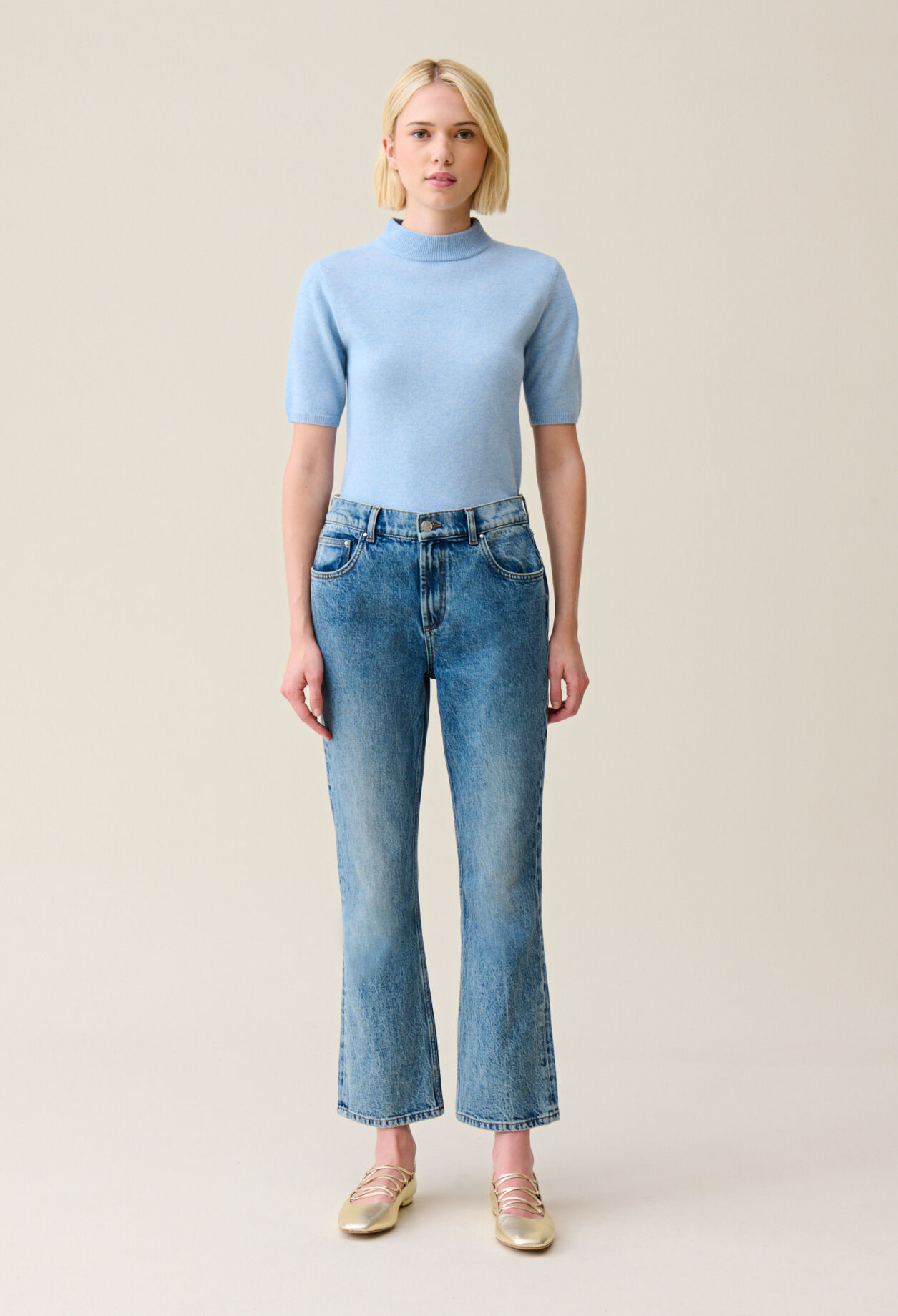 Jean Louis flare denim clair